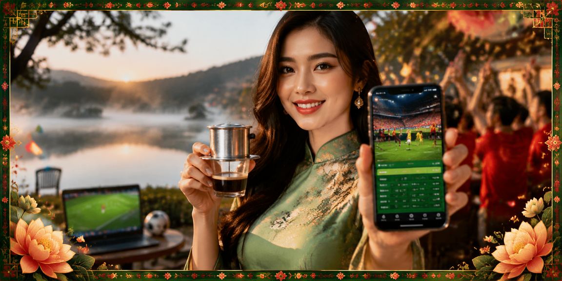 Người dùng thư giãn với cà phê và cược thể thao tại Đà Lạt theo phong cách cân bằng